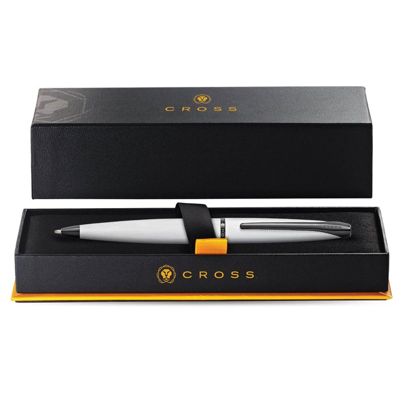 Cross ATX Refillable Ballpoint Pen Presented in a Luxury Gift Box - Medium Point, Black Ink, Sandblasted Chrome - Image 3